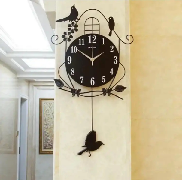 WOW Bird Cage European Wall Hanging High Quality 3D Wooden Wall Clock
