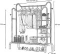 Double Pole Clothing Rack Freestanding Coat Hanger, Clothes Hanging Rails With Lower Storage Shelf. 