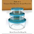 Set of 3 Piece Glass Mixing/Storage Bowls with Plastic Lid. 