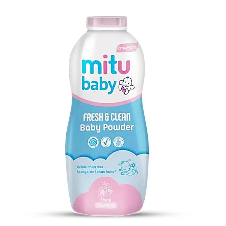 Fresh And Clean Floral Powder Bottle - Baby Powder - Baby Cooling Powder - Mitu Baby Floral Baby Powder Large Bottle (300g)