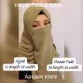 Hijab Half Niqab Patti and Plain Scarf Chiffon Soft Georgette - Stoller - Naqab for Girls Women Georgette. 