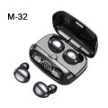 NEW 100 Original M10, M11, M32, M90 Pro, F-9, F-9 Pro TWS Bluetooth Earphone Stereo LED Display 5.0 Wireless Earbuds Smart Touch Control Music Earphone Bass with MIC 2000mah Charging Case | Gaming Headset with Microphone - Air Buds Ear buds Airpods, Audio. 
