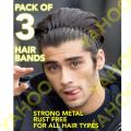 3PCS Wave Headband Metal Strong Hold Rust Free Hair Band Accessories for Men and Women Best Quality Strong Metal Zig Zag Hairband for Men & Women - Black. 