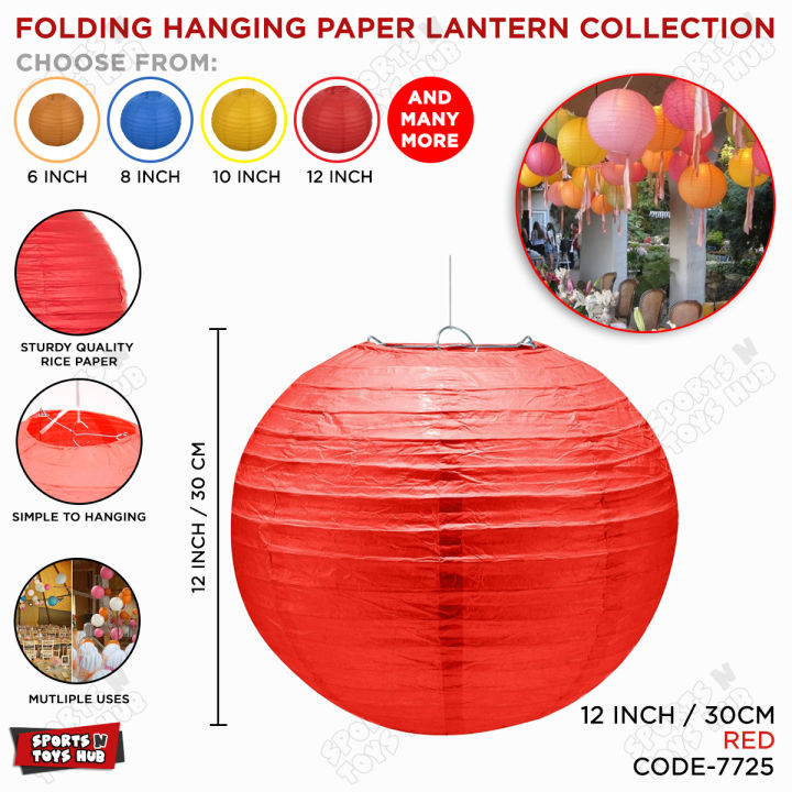 Hanging Paper Lanterns For Birthday, Wedding, Bridal Shower & Other Party Event Decorations, 1 piece Large Pleated Round Colorful Paper Lanterns, Home Decoration, Chinese Japanese Hanging Accordion Lantern, Baby Shower Festival Supplies, 10 inch or 12 in