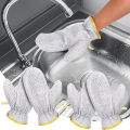 Reusable Waterproof Dishwashing Gloves – Heat-Resistant Kitchen Cleaning Gloves, Silver,. 