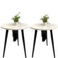 Elegant Round Wood Side Table with Natural Finish and Black Legs High-Quality Living Room Furniture Round Coffee Table Set High Gloss Nesting Tables for Living Room Modern Mdf Wood Side and Accent Tables Round Nesting Coffee Table Set High Gloss Coffee. 