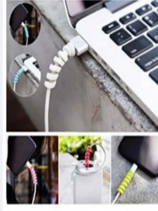 Silicon%20USB%20Cable%20Protector%20Charger%20Wire%20Saver%201%20Pieces%20Covering%20Set%20Earphones%20Winder%20with%20Spiral%20Shape%20Clip%20for%20Android/Laptop/Charging%20Cords%20-%20Image%202