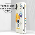 Hontinga for iPhone X / XS Case Side Design Phone Cover Moon Space Astronaut Cover Square Edge Pattern Liquid Silicone Trend Case. 