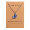 Fashion Trendy Butterfly Pendant Necklace for Women Make A Wish Statement Necklace Jewelry Gifts Wholesale Dropshipping. 