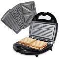 Automatic 3 in 1 multi- function electric grill waffle panini sandwich maker. 