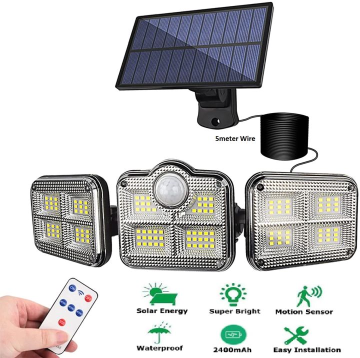 Solar Light Outdoor, 122 LED Solar Motion Light, Adjustable Solar Flood Lights Outdoor Motion Sensor with 3 Modes, IP65 Waterproof, Security Lights Motion Outdoor, Garage Wall Light (1 Pack)