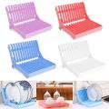 Folding Plastic Kitchen Dish Rack Stand for Kitchen Dinner Plate Holder. 
