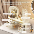 Countertop Portable Cosmetic Organizer Makeup Storage Organizer Box with Jewelry Shelf. 