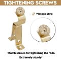 Pack OF 4 Adjustable Metal Curtain Holder Bracket for 3/4" Rod pole Golden and Silver Finish Heavy Duty. 