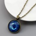 Troll Hunters Vintage Amulet Pendant Necklaces Bronze Color Chain Blue Crystal for Childrends Toys Women Men Jewelry Gifts. 