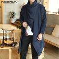 Pick for you INCERUN Mens Fashion Hooded Cloak Cape Coat Loose Long Cardigan Casual Gothic. 