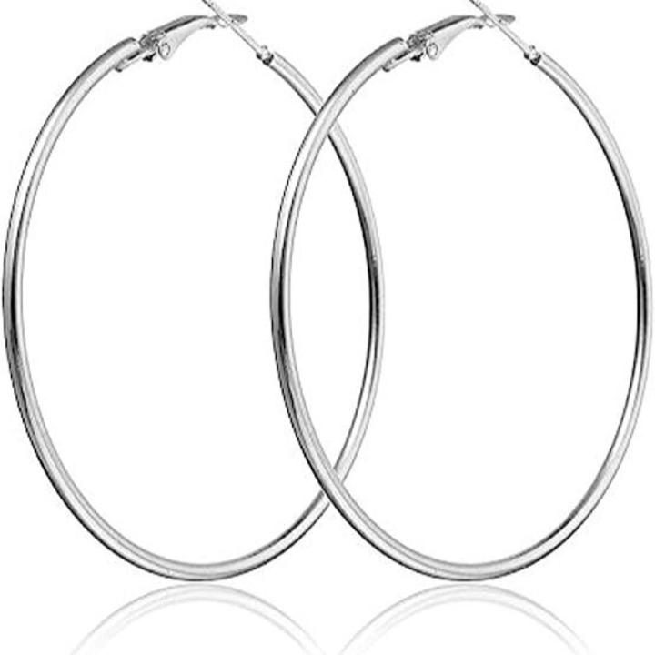 Big Size Stainless Steel Rounded Gold/Silver/Black Hoops Earrings for Women Girls