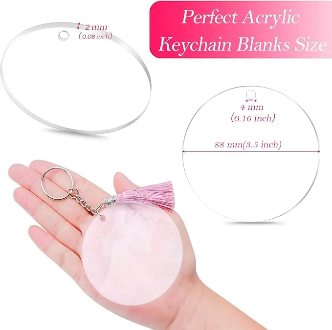 50%20Pcs%20Round%20Acrylic%20Keychain%20Blanks%202Inch%20Circle%20Blanks%20with%20Hole,Clear%20Acrylic%20Discs%20Circles%20Bulk%20for%20Keychains%20Ornament%20Painting%20and%20Vinyl%20Crafts%20Projects%20-%20Image%202