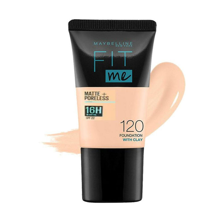 Maybelline New York Fit Me Matte & Poreless Liquid Foundation 18ml Tube - 120 Classic Ivory - For Normal to Oily Skin