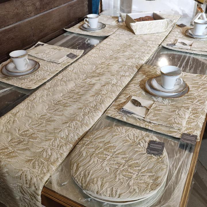 Table Runner & Placemat Set For 6 Person Dining Table