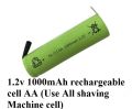 1.2V 1000mAh rechargeable cell AA Cell Use All shaving Machine. 