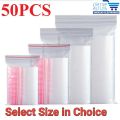 50PCS Resealable Vacuum Air Tight Clear Zip Lock Ziplock LDPE Plastic Bag multiple sizes to choose from. 