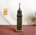 Makkah Royal Clock Tower Hotel Restaurant Statue Model Tourist Souvenir Clock Building Figurine for Home Office Ornaments Decor Gift Sculptures. 