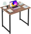office table commputer table 32 Inch Computer Desk | Brown | Office Desk with Metal Frame, Adjustable Feet | Water-Resistant, Scratchproof Surface | Sturdy Writing Table for Home Office or Study. 