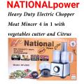 4 in 1 NP NationalPower 1.2 Liter Electric Meat Chopper With Vegetable Cutter and Citrus / Food Processor / Meat Grinder 800 watts. 