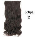 Hair Extension Natural Brown 29 Inch - Curly 5 Clips In Hair Extension For Her. 