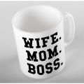 Wife Mom Boss Coffee Mug Mother's Day Gift. 