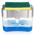 2 in 1 Soap Dispenser for Dishwasher Liquid Hold. Press Type Pump Dispenser. Easy To Use And Best For Kitchen Dish Washing Purpose Liquid Dispenser Through Pump (Multi-Color, 400 ML) with Free Sponge | Made in Pakistan | 5 years warranty. 