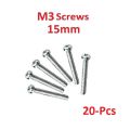 20 Pcs M3 Screw 3mm 15mm Machine Screws Nema 17 Stainless Steel Fastener. 