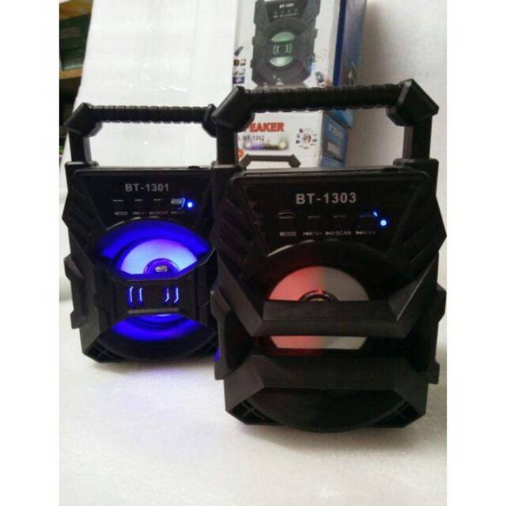 BT 1302 Portable Bluetooth Speaker - Support Bluetooth,USB.SD Card,FM Radio,Aux - Black