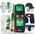 CU Full Cricket Reserve Edition Kit Thigh Guard  Abdominal Guard  Helmet  Batting Gloves  Bat  Kit Bag  Leg guard Pad Complete Set. 