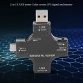 USB C Tester,2 in 1 Type C USB Tester Color Screen IPS Multimeter. 