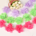 2Yards/lot Multi Colors Width 5cm 3D Chiffon Cluster Flowers Lace Dress Decoration Lace Fabric Applique Trimming Sewing Supplies. 