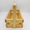 WOODEN BASKET IN RECTANGLE SHAPE WITH HANDLE ( 9.7 INCH X 5.8 INCH ). 