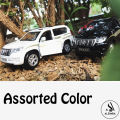 Toyota Land Cruiser Prado Front Doors Open With Lights and Music Simulation Luxury SUV G25 Model Car - Pull Back Alloy Metal Diecasts Off-road Vehicle Birthday Gift for Boy Children 1:36 Scale - Size Approx. 5 Inches - White. 