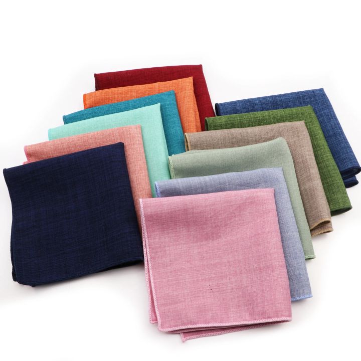 40x40cm Plain Men's Handkerchief - Soft Breathable Square Pocket Cloth For Casual Use
