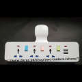 Mscien 3 Way Plug Extension with 2 USB Multiplug Wall Socket Extension with Individually Switches and Neon Indicators 13Amp Exte. 