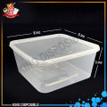 Disposable Food Storage Boxes - Clear Transparent Plastic 1500ml. 