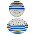 BLUE GOLDEN DOT PAPER PLATES - PACK OF 10 PAPER PLATES - BLUE GOLDEN THEME PAPER PLATES. 