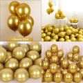 GOLDEN METALLIC CHROME BALLOONS PACK ( PACK OF 10 GOLDEN BALLOONS ). 