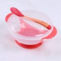 Baby Bowl Set Spoon Fork Suction Cup, Baby Bowl Set With temperature Sensing Spoon And Fork With Suction Cup, Training Baby Bowl Set Suction Bowl Plastic material factory baby item heat sensitive baby bowl and spoons feeding set no spill. 