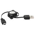 Retractable Mini USB Charger Cable, USB to Mini USB Sync Charging and Data Cord for for MP3 MP4 Player Camera Mini 5Pin Devices. 
