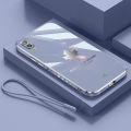 For Vivo Y91D Back Cover Luxury 6D Plating Maple Leaf Side Pattern Soft Silicone Square Mobile Phone Case. 