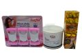 Hair Removal Kit For Girls - Deal of 1 Pack of 6 Saffit Razors, 1 Ready to White Hydro soluble Body Wax, 1 24k Gold Hair Removing Spray Bundle. 