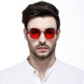 VIVIBEE Vintage Steampunk Red Sunglasses Men Round Punk Alloy Metal Retro Sun Glasses Women 2024 Goggles Gothic Style Shades. 