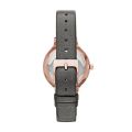 Skagen Grey Dial Grey Leather Strap Watch For Women SKW2267. 